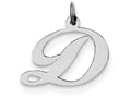 FJC Finejewelers Sterling Silver Medium Fancy Script Initial D Charm