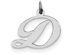 FJC Finejewelers Sterling Silver Medium Fancy Script Initial D Charm