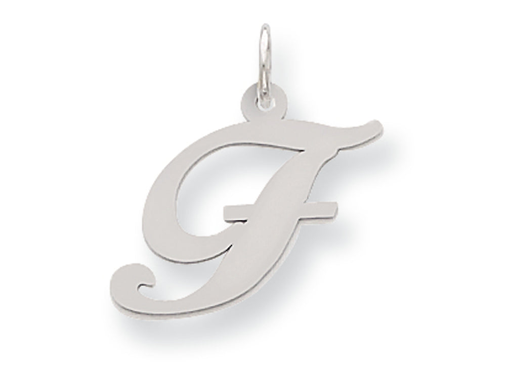 FJC Finejewelers Sterling Silver Medium Fancy Script Initial F Charm
