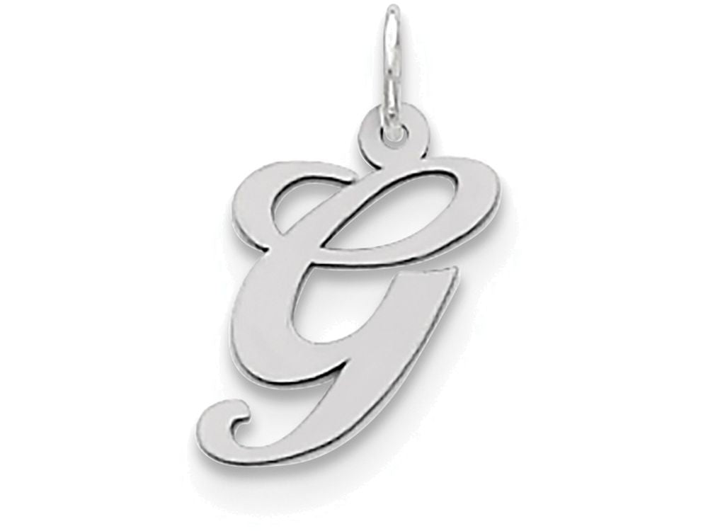 FJC Finejewelers Sterling Silver Medium Fancy Script Initial G Charm