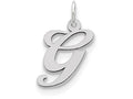 FJC Finejewelers Sterling Silver Medium Fancy Script Initial G Charm