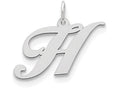 FJC Finejewelers Sterling Silver Medium Fancy Script Initial H Charm