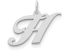 FJC Finejewelers Sterling Silver Medium Fancy Script Initial H Charm