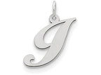 FJC Finejewelers Sterling Silver Medium Fancy Script Initial I Charm