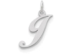 FJC Finejewelers Sterling Silver Medium Fancy Script Initial J Charm