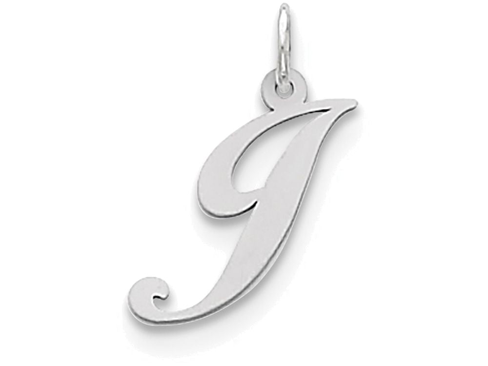 FJC Finejewelers Sterling Silver Medium Fancy Script Initial J Charm