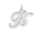 FJC Finejewelers Sterling Silver Medium Fancy Script Initial K Charm