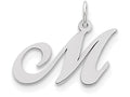 FJC Finejewelers Sterling Silver Medium Fancy Script Initial M Charm