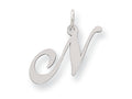 FJC Finejewelers Sterling Silver Medium Fancy Script Initial N Charm
