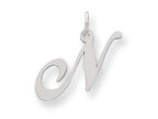 FJC Finejewelers Sterling Silver Medium Fancy Script Initial N Charm