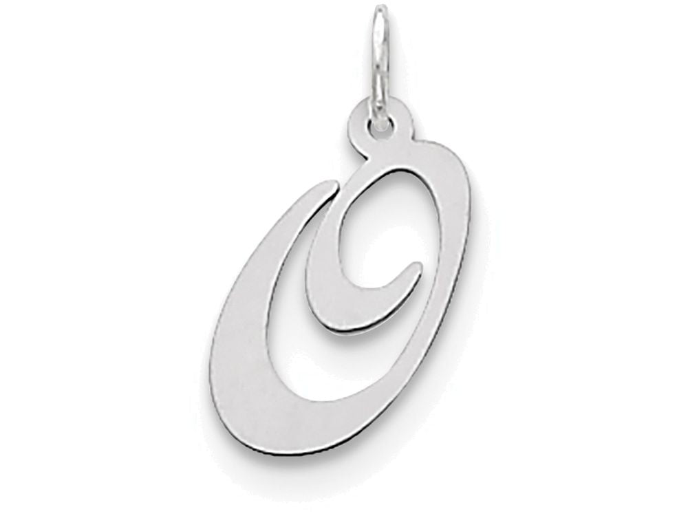 FJC Finejewelers Sterling Silver Medium Fancy Script Initial O Charm