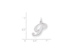 FJC Finejewelers Sterling Silver Medium Fancy Script Initial P Charm