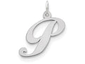 FJC Finejewelers Sterling Silver Medium Fancy Script Initial P Charm