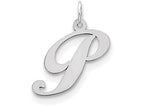 FJC Finejewelers Sterling Silver Medium Fancy Script Initial P Charm
