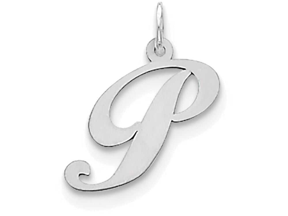 FJC Finejewelers Sterling Silver Medium Fancy Script Initial P Charm