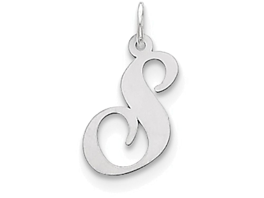 FJC Finejewelers Sterling Silver Medium Fancy Script Initial S Charm