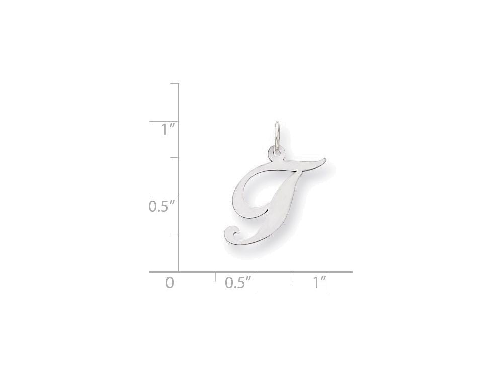 FJC Finejewelers Sterling Silver Medium Fancy Script Initial T Charm