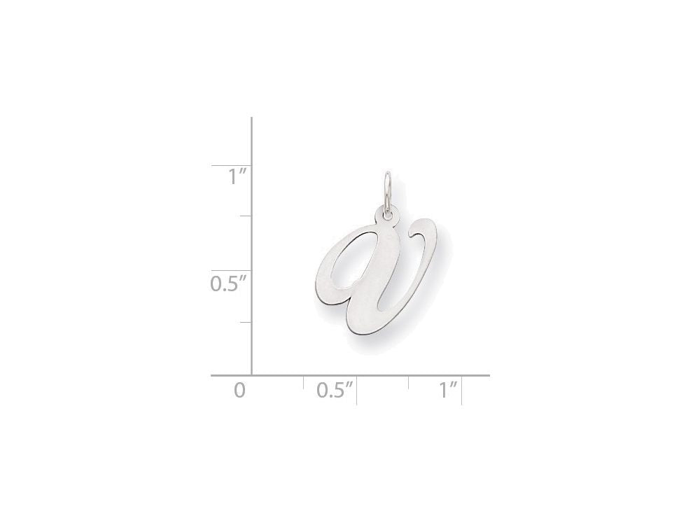 FJC Finejewelers Sterling Silver Medium Fancy Script Initial V Charm