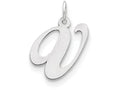 FJC Finejewelers Sterling Silver Medium Fancy Script Initial V Charm