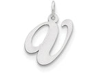 FJC Finejewelers Sterling Silver Medium Fancy Script Initial V Charm