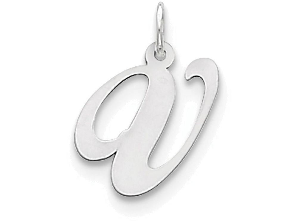 FJC Finejewelers Sterling Silver Medium Fancy Script Initial V Charm