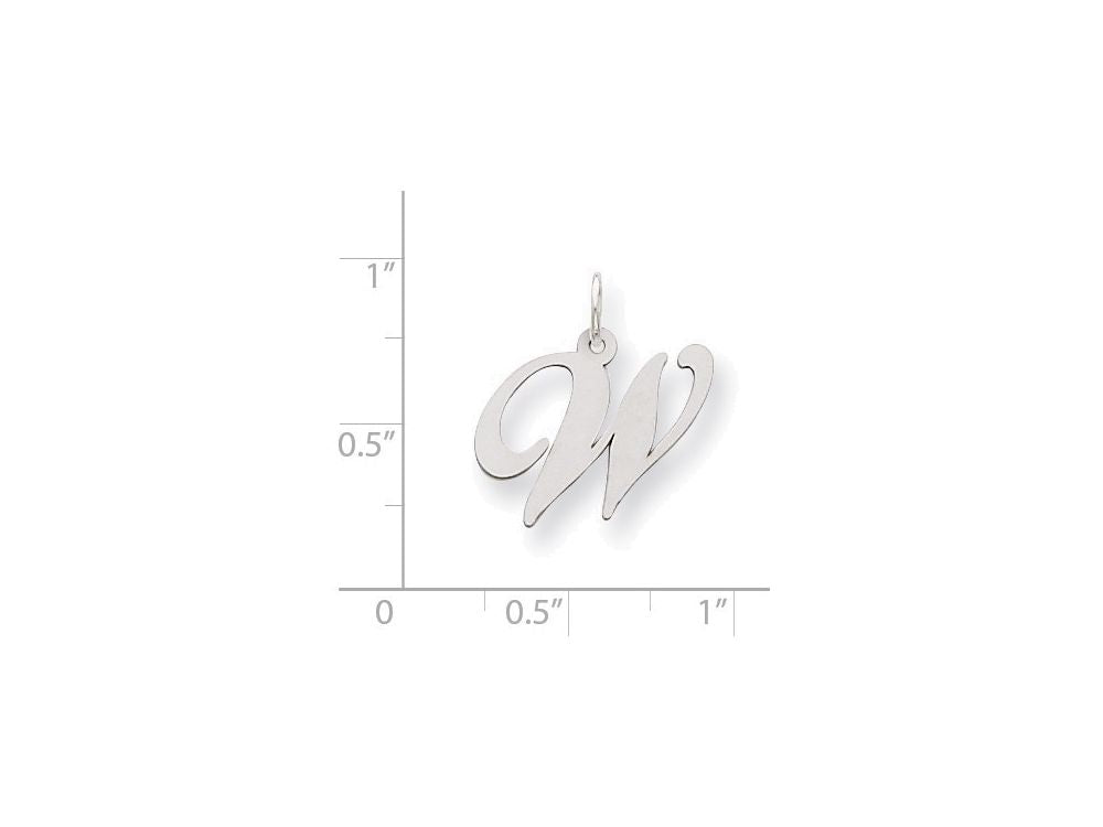 FJC Finejewelers Sterling Silver Medium Fancy Script Initial W Charm