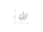FJC Finejewelers Sterling Silver Medium Fancy Script Initial W Charm