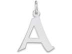 FJC Finejewelers Sterling Silver Medium Artisian Block Initial A Charm