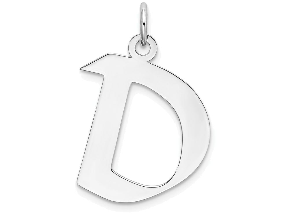 FJC Finejewelers Sterling Silver Medium Artisian Block Initial D Charm