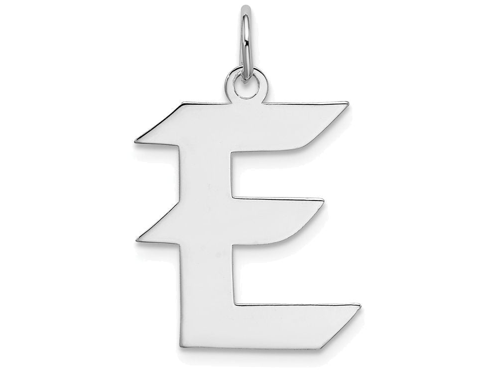FJC Finejewelers Sterling Silver Medium Artisian Block Initial E Charm