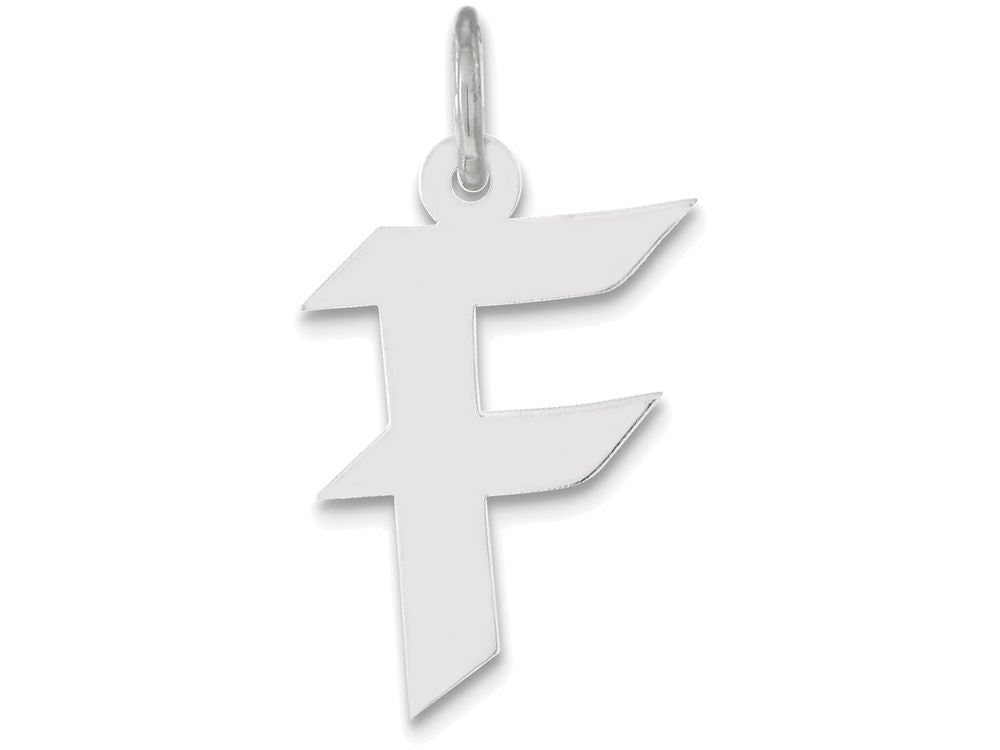 FJC Finejewelers Sterling Silver Medium Artisian Block Initial F Charm