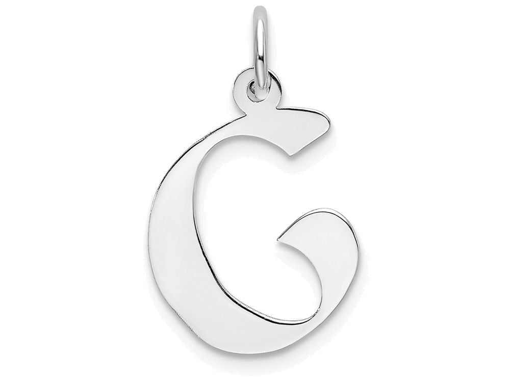 FJC Finejewelers Sterling Silver Medium Artisian Block Initial G Charm