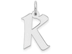 FJC Finejewelers Sterling Silver Medium Artisian Block Initial K Charm