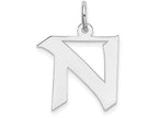FJC Finejewelers Sterling Silver Medium Artisian Block Initial N Charm