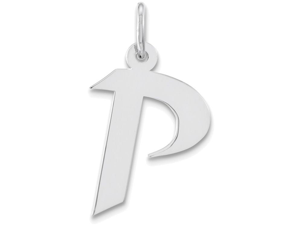 FJC Finejewelers Sterling Silver Medium Artisian Block Initial P Charm