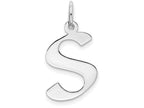 FJC Finejewelers Sterling Silver Medium Artisian Block Initial S Charm