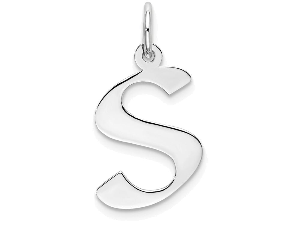 FJC Finejewelers Sterling Silver Medium Artisian Block Initial S Charm