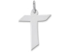 FJC Finejewelers Sterling Silver Medium Artisian Block Initial T Charm