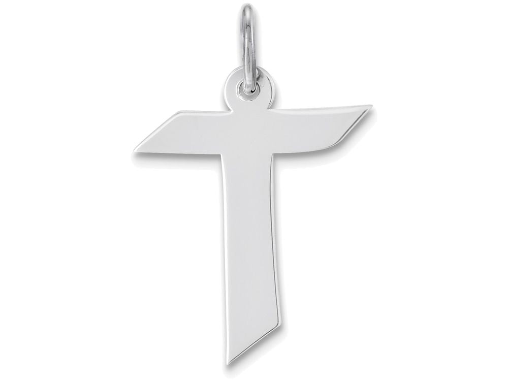 FJC Finejewelers Sterling Silver Medium Artisian Block Initial T Charm