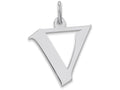 FJC Finejewelers Sterling Silver Medium Artisian Block Initial V Charm