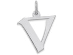 FJC Finejewelers Sterling Silver Medium Artisian Block Initial V Charm