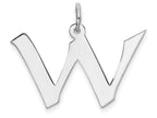 FJC Finejewelers Sterling Silver Medium Artisian Block Initial W Charm