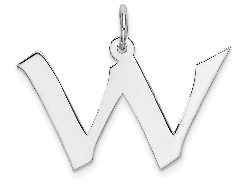 FJC Finejewelers Sterling Silver Medium Artisian Block Initial W Charm