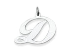 FJC Finejewelers Sterling Silver Large Fancy Script Initial D Charm