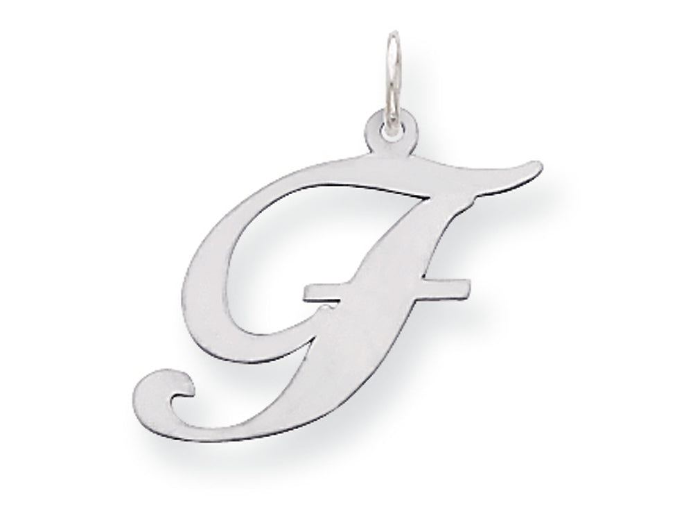 FJC Finejewelers Sterling Silver Large Fancy Script Initial F Charm