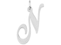 FJC Finejewelers Sterling Silver Large Fancy Script Initial N Charm