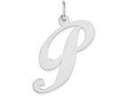 FJC Finejewelers Sterling Silver Large Fancy Script Initial P Charm