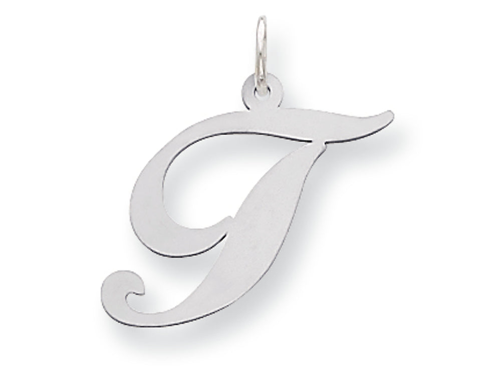 FJC Finejewelers Sterling Silver Large Fancy Script Initial T Charm