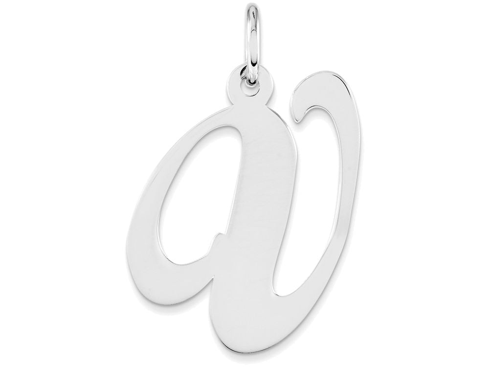 FJC Finejewelers Sterling Silver Large Fancy Script Initial V Charm