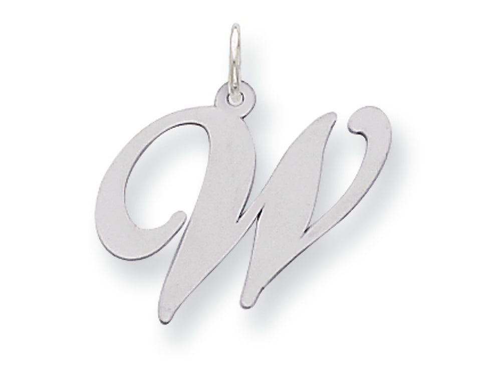 FJC Finejewelers Sterling Silver Large Fancy Script Initial W Charm
